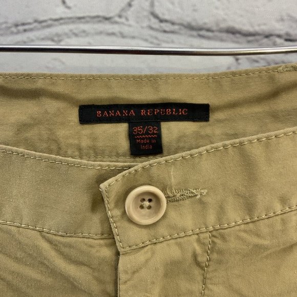 Banana Republic Slacks Mens Sz 35 x 32 Beige Pants Relaxed Fit - Picture 4 of 10